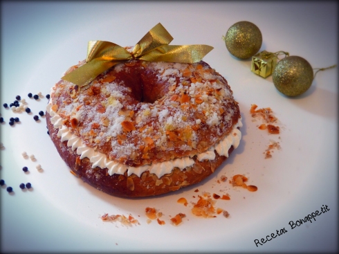 Roscón de Reyes de cacao relleno de chantillí por recetasbonappetit
